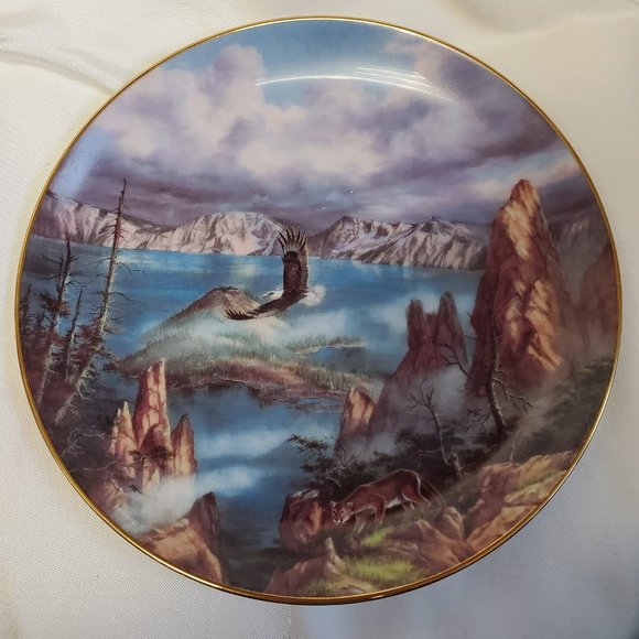Danbury Mint "Flying Free" Plate By Rudi Reichardt featuring Crater Lake Nationa - Picture 1 of 2